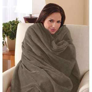   Throw SlumberRest Heated Electric Warming Heating Blanket, Olive Green