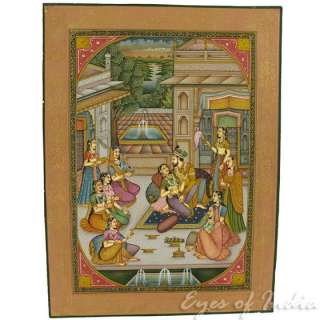   Leaf of Maharajah Prince with Lover on Old Paper (Jaipur, India