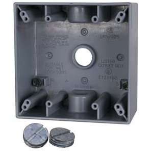  SIGMA ELECTRIC Two Gang Three Hole Weatherproof Outlet Box 