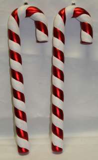 NEW GIANT SHATTERPROOF PAIR CHRISTMAS CANDY CANE 18 ORNAMENTS, INDOOR 