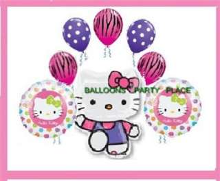 HELLO KITTY ZEBRA PINK balloons party suppy POLKA DOTS  