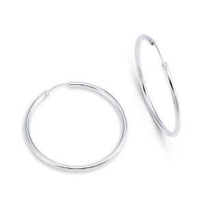  Extra Large Pull Back 925 Sterling Silver Hoop Earrings Jewelry