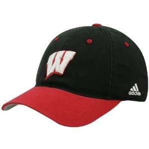   adidas Wisconsin Badgers Black Slope Flex Fit Hat