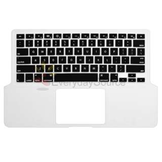 Black Silcione Keyboard Skin+Rubberized Case Cover For Macbook Pro 13 