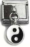 DANGLING YIN YANG 9 MM ITALIAN CHARM 9MM CHARMS LINK  