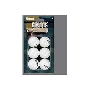  Franklin Sports 2282 6 Pack White 1 Star Table Tennis 