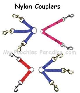 NYLON LEASH COUPLERS for DOGS   6 Sizes & 8 Colors  