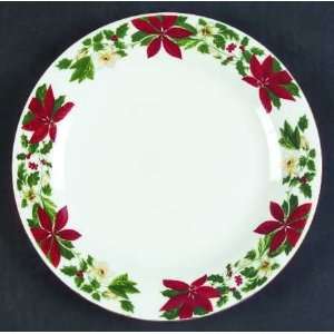 Gibson Designs Poinsettia Holiday Salad Plate, Fine China Dinnerware 