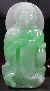   100% Natural A Jade jadeite pendant Guanyin Kwan Yin 331139  