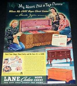 1941 OLD MAGAZINE PRINT AD, LANE CEDAR CHESTS, THE GIFT THAT STARTS 