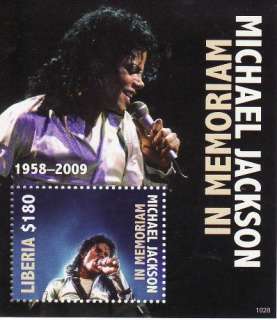  stamp souvenir sheet, issued by Liberia in 2010, honoring the King 
