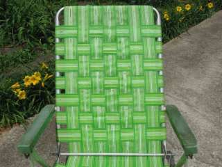 Vintage Webbed Aluminum Lawn Chairs Chaise Lounge Patio Deck Beach 