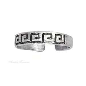  Sterling Silver Greek Key Toe Ring Jewelry