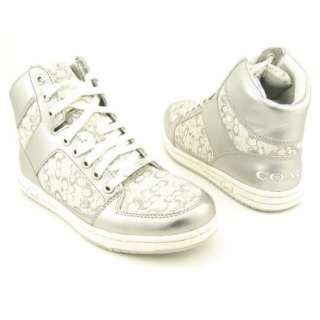  Coach Norra Silver Signature Hightop Sneakers Shoes