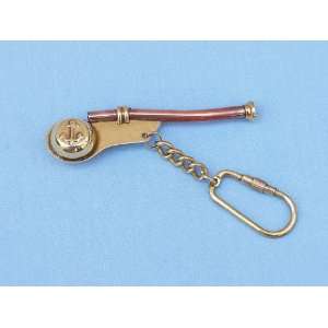  Brass/Copper Bosun Whistle Key Chain     Nautical 