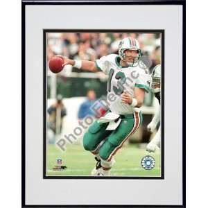Dan Marino Dropping Back Double Matted 8 X 10 Photograph in Black 
