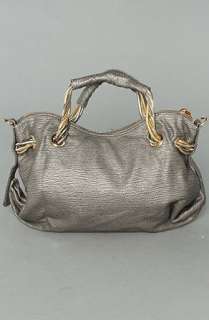  Deux Lux The Snake Charmer Satchel in Silver,Bags 