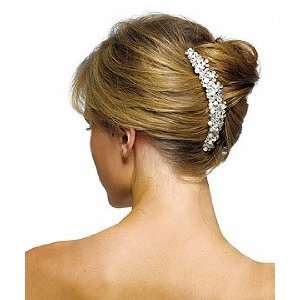   Pearls & Crystal Flowers Wedding Hair Comb