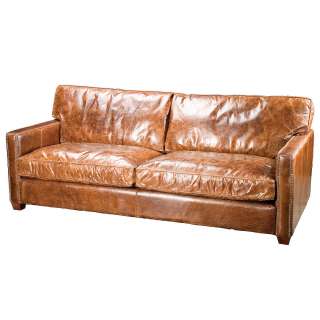 72 wide Larkin sofa 2 seater vintage brown cigar spectacular  