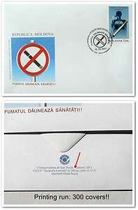   stamps tobacco cigarettes lung diseases medicine Moldova 2011 FDC