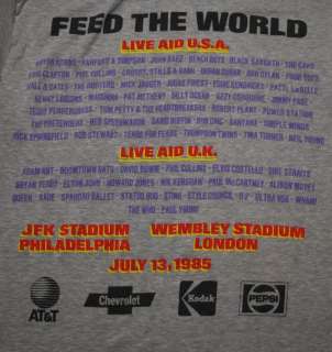 VTG LIVE AID PHILADELPHIA FEED THE WORLD SHIRT 1985 L  