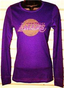 Bling Los Angeles Lakers Womens Thermal Long Sleeve S L  