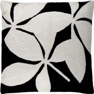  Judy Ross Textiles   Fauna 18x18 Chain Stitch Pillow Black 