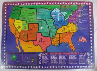 US USA Map Wood Puzzle Child Building Blocks Bricks Toy  