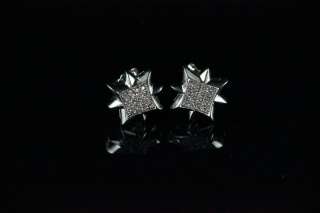 Sterling Silver Mens / ladies Micro Pave CZ Earrings  