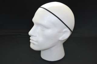 MENS BLACK ELASTIC Sports Hair Head Bands 5mm wide  