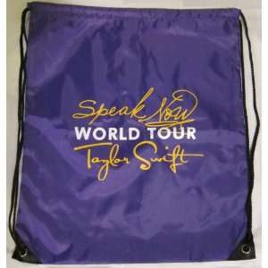 Taylor Swift Purple Speak Now Drawstring Backpack Bag Purse