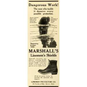   Co Marshalls Linemen Shields Shoes Boots Detroit   Original Print Ad