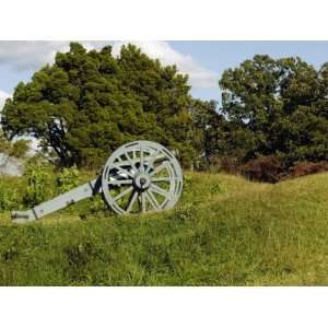 Revolutionary War Cannon Atop a Redoubt at Yorktown Battlefield 