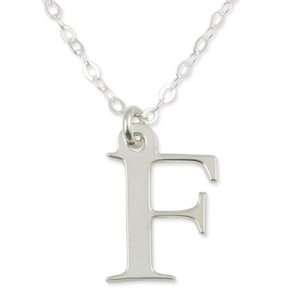  Sterling Silver Small Initial Print Pendant Jewelry