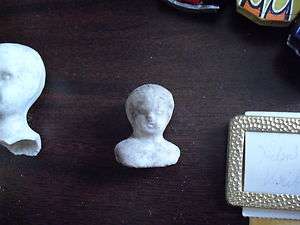 Miniature Antique Bisque Germany Doll Head & Shoulders  