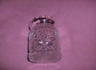 for sale are 2 beautiful vintage pressed glass crystal miniature vases 
