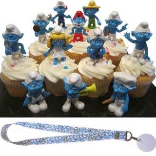 Smurfs Cake Cupcake Toppers   Decorations/Favors  12 2.5 Smurf 