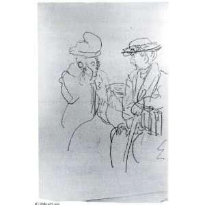   Gwen John   24 x 36 inches   Sketch of Two women Ta