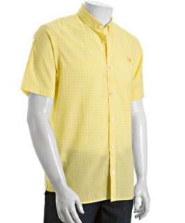 Fred Perry yellow micro gingham button front shirt   