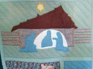 HAND~QUILTED NATIVITY SCENE CHRISTMAS QUILT  