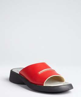 Hogan red leather slip on sandals