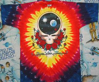 vtg GRATEFUL DEAD Space Your Face tie dye t shirt L 1992 Deadstock nos 