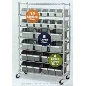    Commercial 7 Shelf 22 Bin Storage Rack System
