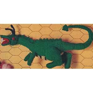 Vintage Knitting PATTERN to make   Dragon Dinosaur Doll Toy 18. NOT a 