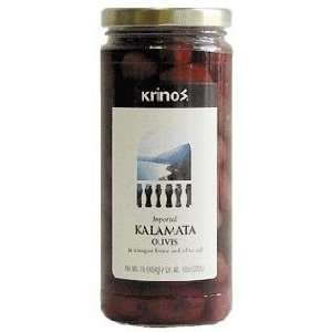 Kalamata Olives (krinos) 1lb, Dr.Wt. 10oz.  Grocery 