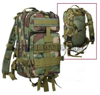   Medium Transport MOLLE Assault Pack Bag Backpack Woodland New  