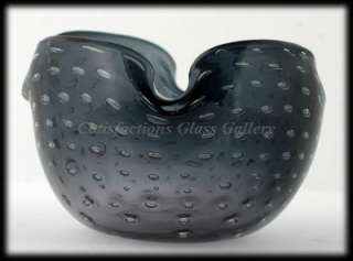 Bischoff Controlled Bubble Smoke Art Glass Bowl  