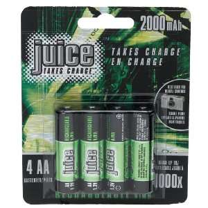  Juice AA 4 pack Rechargeable NiMH Batteries Health 