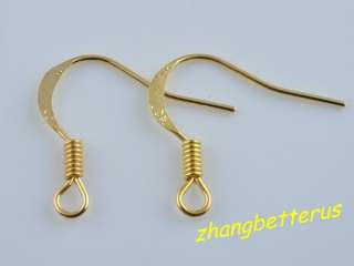 100 Gold plated earring Hooks Jewelry findings 16mm  