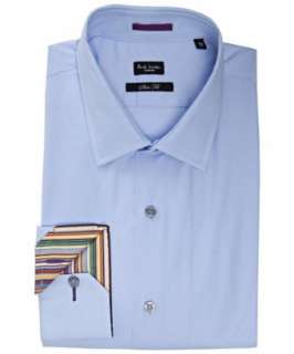 Paul Smith sky blue contrast cuff slim fit dress shirt   up to 